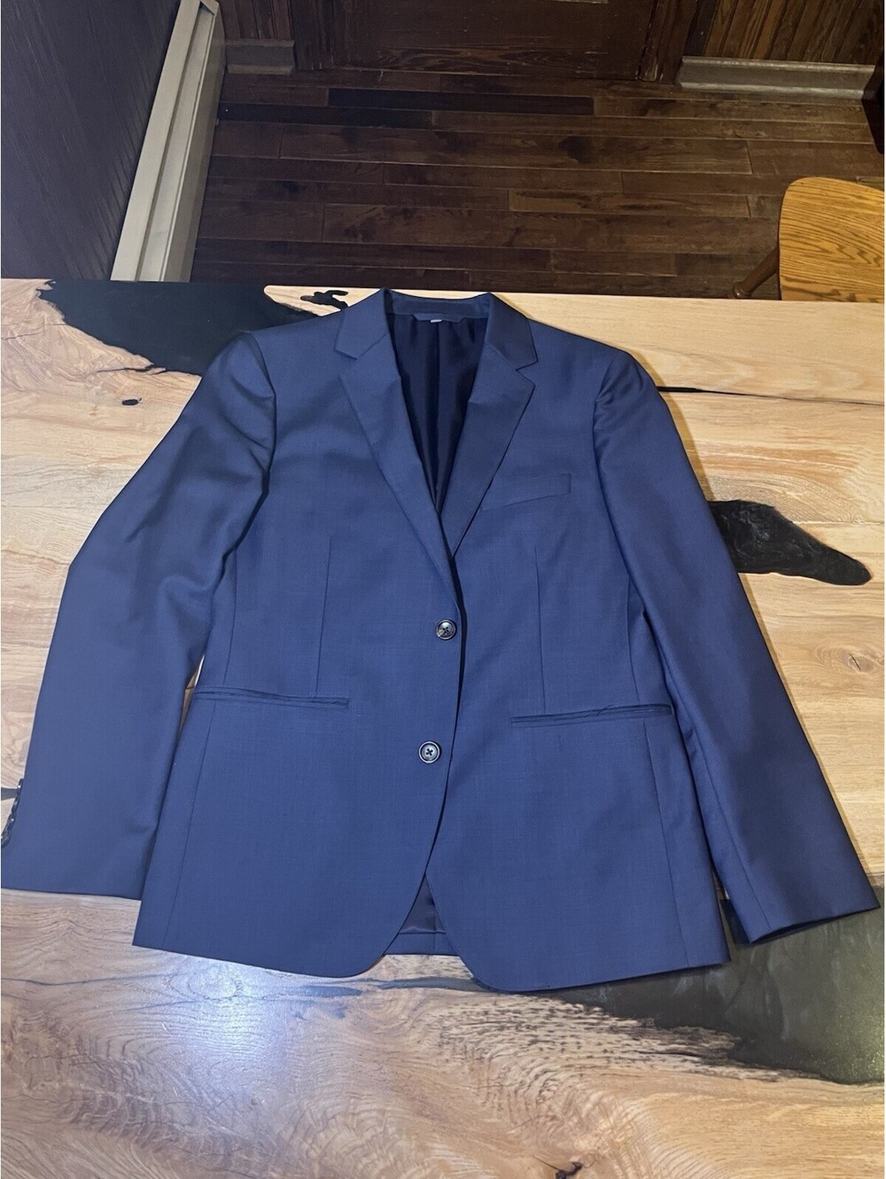 Bonobos Suit Jacket Mens 38S Navy Blue 100% Wool Slim Fit Two Button Marzotto